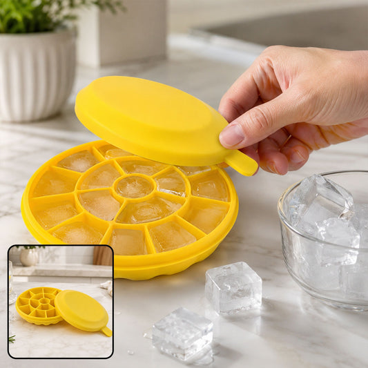 Round Easy Release Ice Cube Tray with Lid (1 Pc)