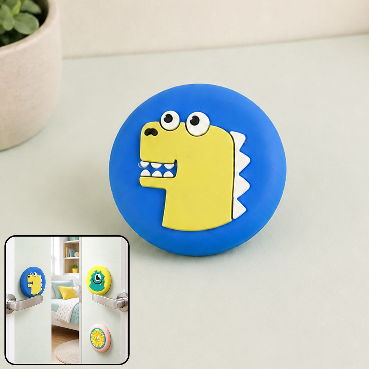 Cartoon & Fruit Wall Door Stopper – Soft Cushioned Bumper