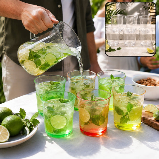 Mojito Glass Set – Durable 300ml Reusable Plastic Glasses Set of 6