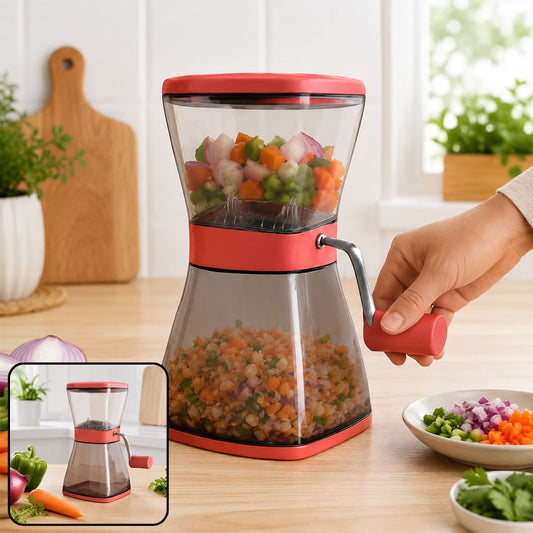 Manual Vegetable Cutter – Sharp Blades & Locking Lid