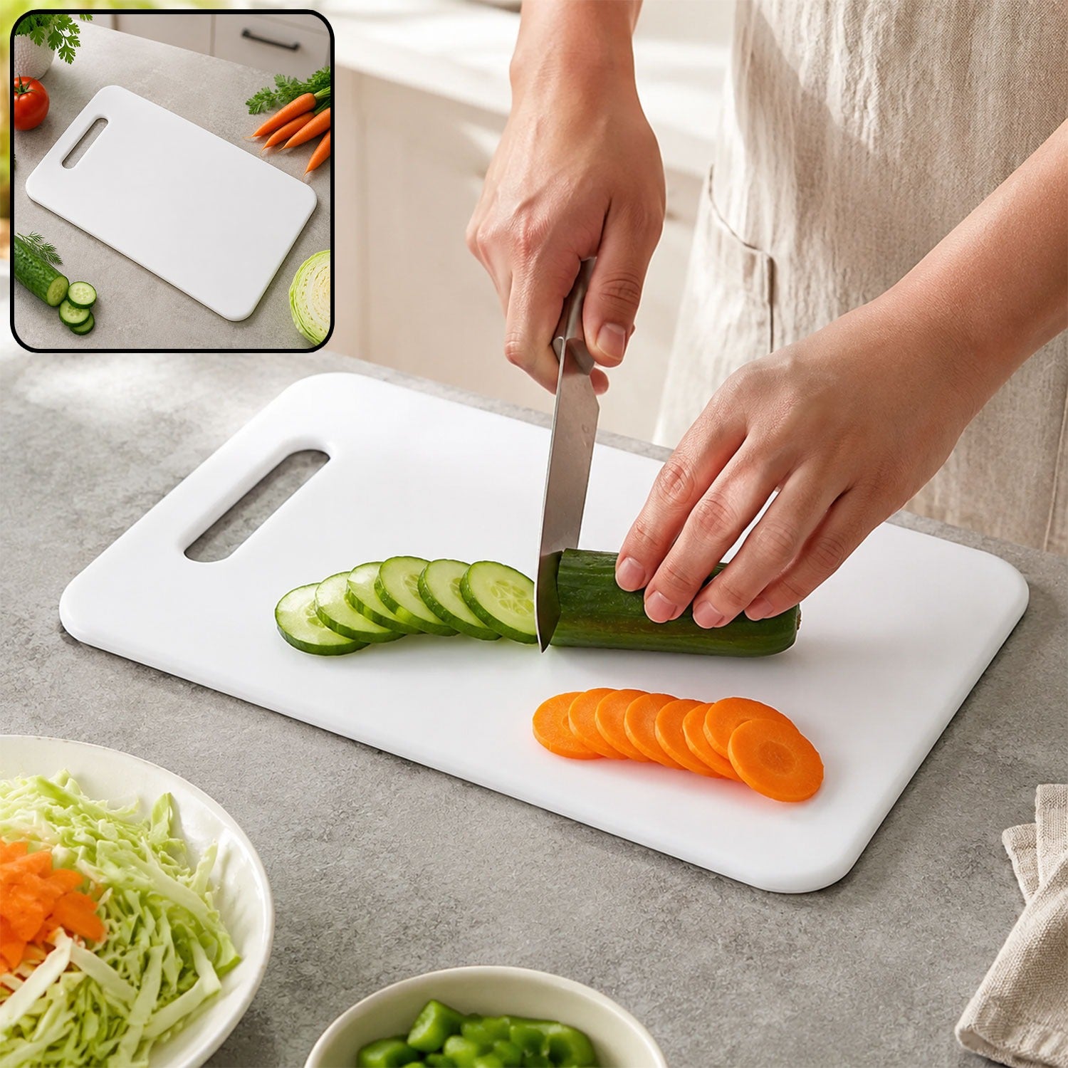 Medium Plastic Chopping Board – Durable & Food-Safe 36x23cm