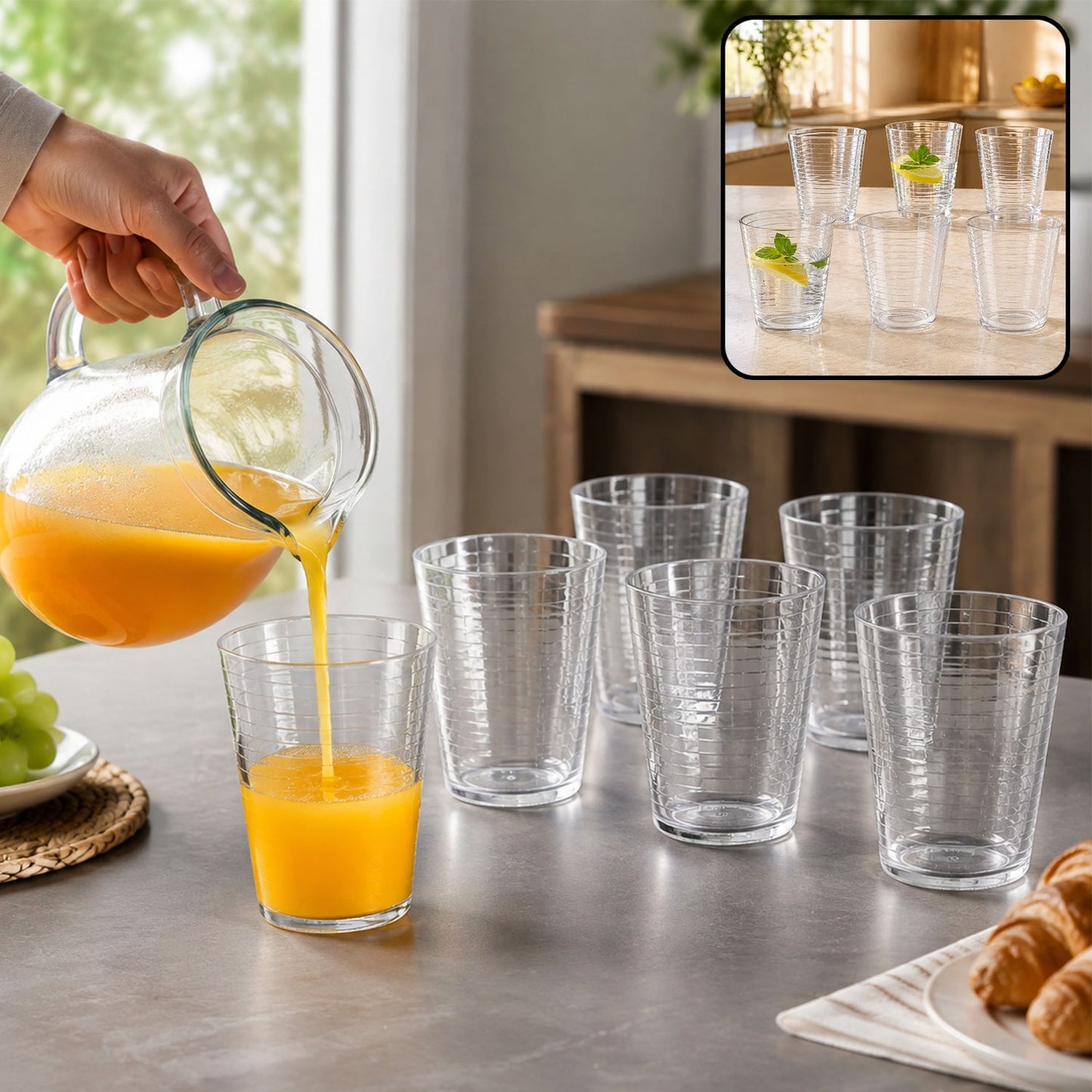 Plastic Ringo Glass – Durable 300ml Crystal-Clear Tumbler