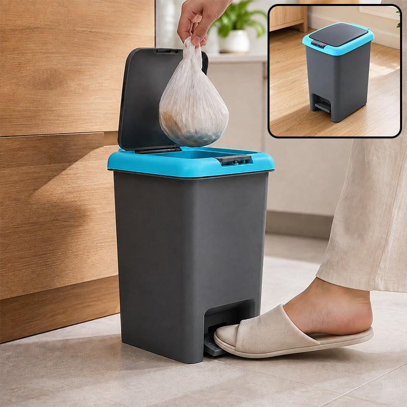 Push N Pedal Dust Bin – Hands-Free 6.5 Liter Space-Saver