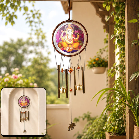 Lord Ganesh Wind Chimes – Soothing Outdoor Garden Decor