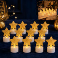 LED Star Candles – Set of 12 Flameless Decorative Tealights