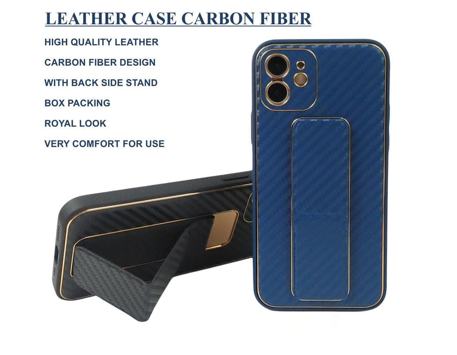 Samsung's Premium leather Carbon Fiber Hard Case & Covers Hard Case | Mobile Phone Cover | Back Case Cover Bumper Protection | Shockproof Protective Phone Case | Full Camera Protection