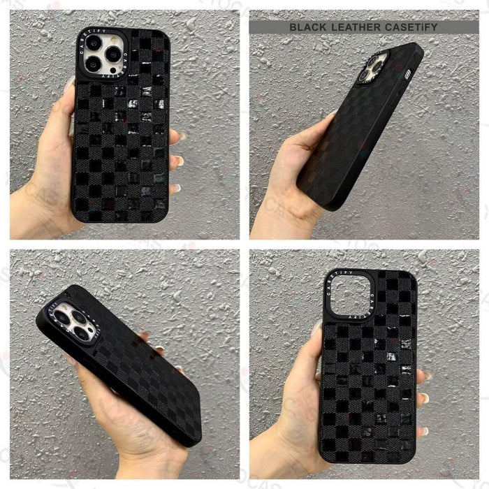 Black Leather Hard Case For Samsung