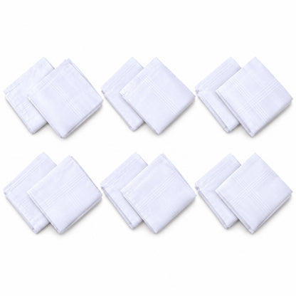 Mens Soft Cotton Handkerchief Rumal for Office and Everyday Use (12 Pc Set)