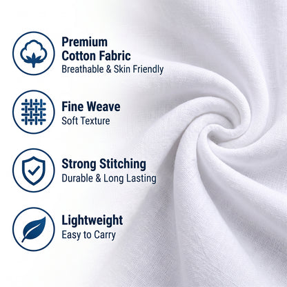 Mens Soft Cotton Handkerchief Rumal for Office and Everyday Use (12 Pc Set)