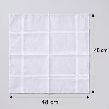Mens Soft Cotton Handkerchief Rumal for Office and Everyday Use (12 Pc Set)