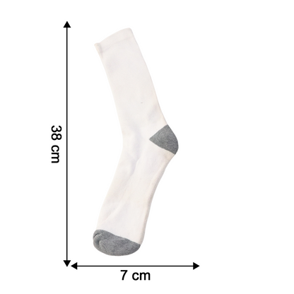 White & Grey Comfort Long Socks (1 Pair)