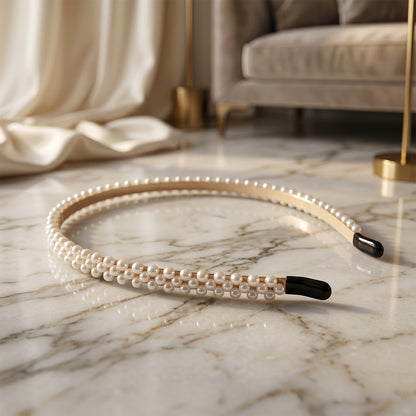 Premium Styling Pearl Embellished Stylish Hairband (1 Pc)