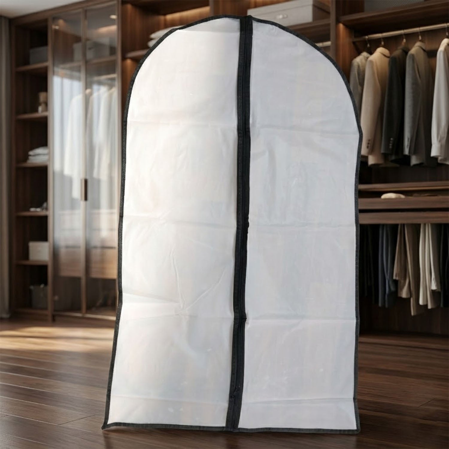 Transparent Garment Cover with Front Zipper (100 × 60 cm, 1 Pc)