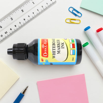 Office Mate Whiteboard Marker Ink 100ml – Refillable, Quick Dry, Long-Lasting Ink for Smooth Writing