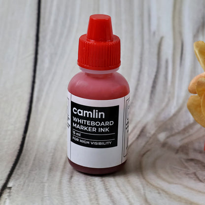 Camlin Whiteboard Marker Ink 15 ml – Red Color Refill Ink for High Visibility