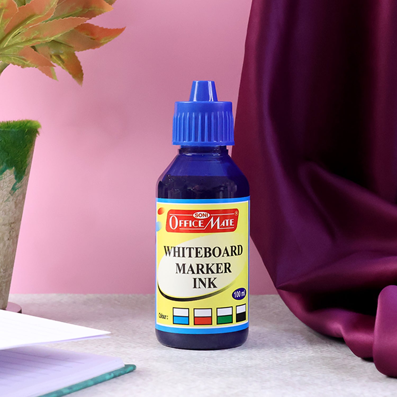 Officemate Whiteboard Marker Ink 100ml – Refillable, Smooth Writing & Quick-Drying Ink