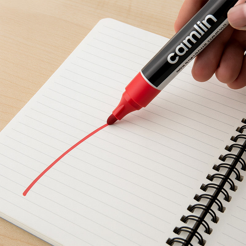 Camlin Whiteboard Marker – Red Colour, Bold Writing, Refillable Whiteboard Markers – Pack of 10
