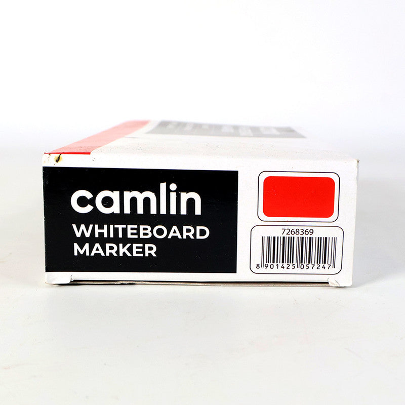 Camlin Whiteboard Marker – Red Colour, Bold Writing, Refillable Whiteboard Markers – Pack of 10