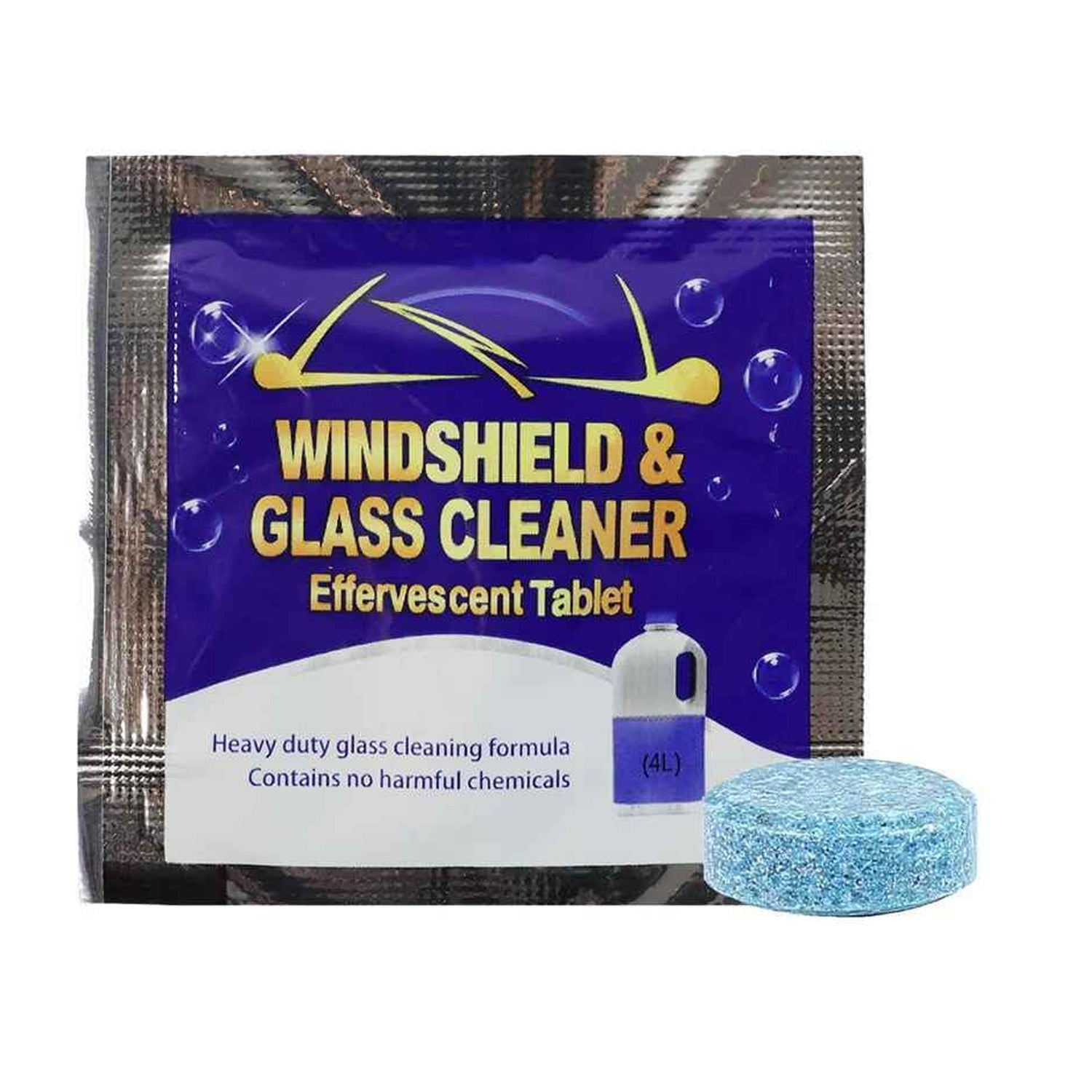 effervescent cleaning tablet for car windshield maintenance