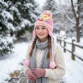 Kids Winter Woolen Ear Flap Cap – Soft & Warm with Pom Pom