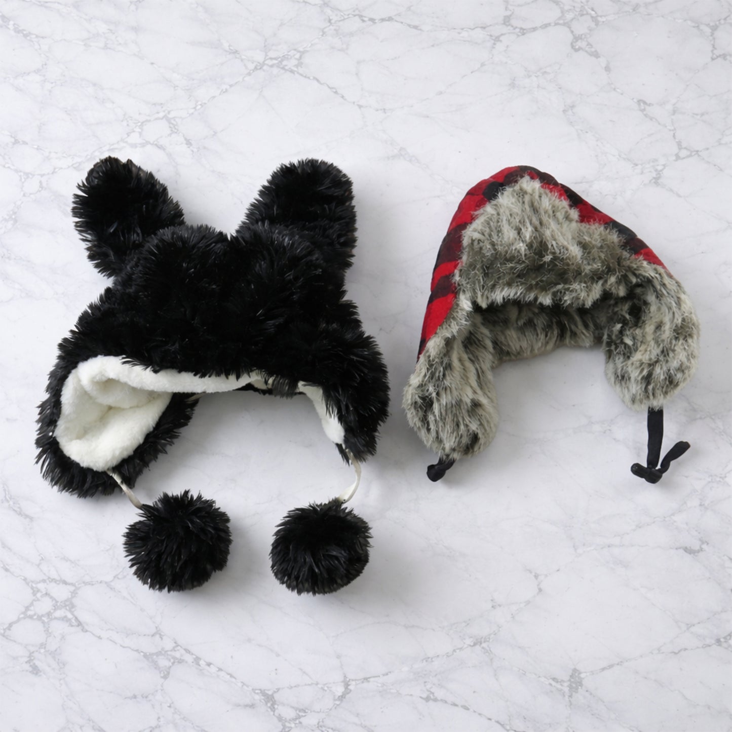 Warm kids ear flap winter cap in assorted styles