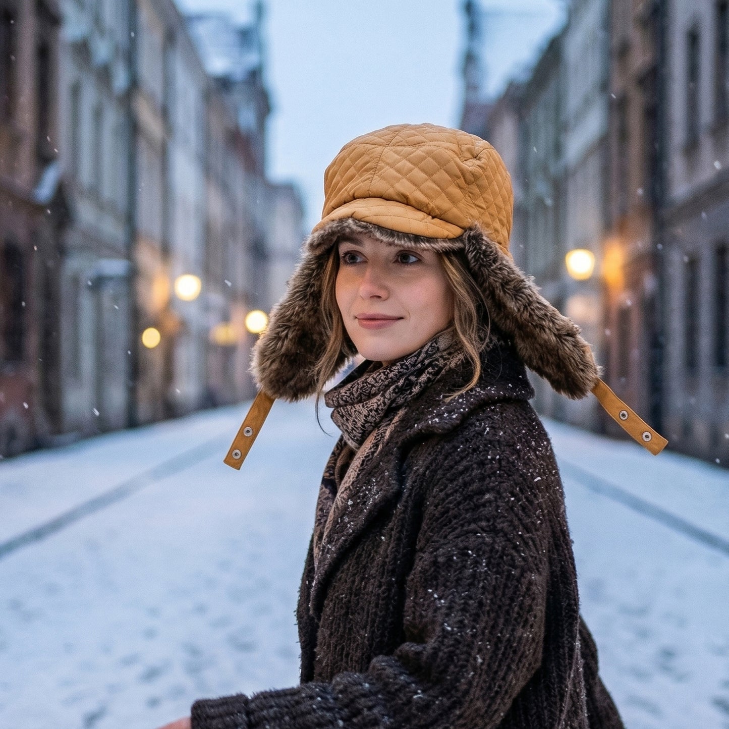 Winter cap with ear flaps for kids in stylish design