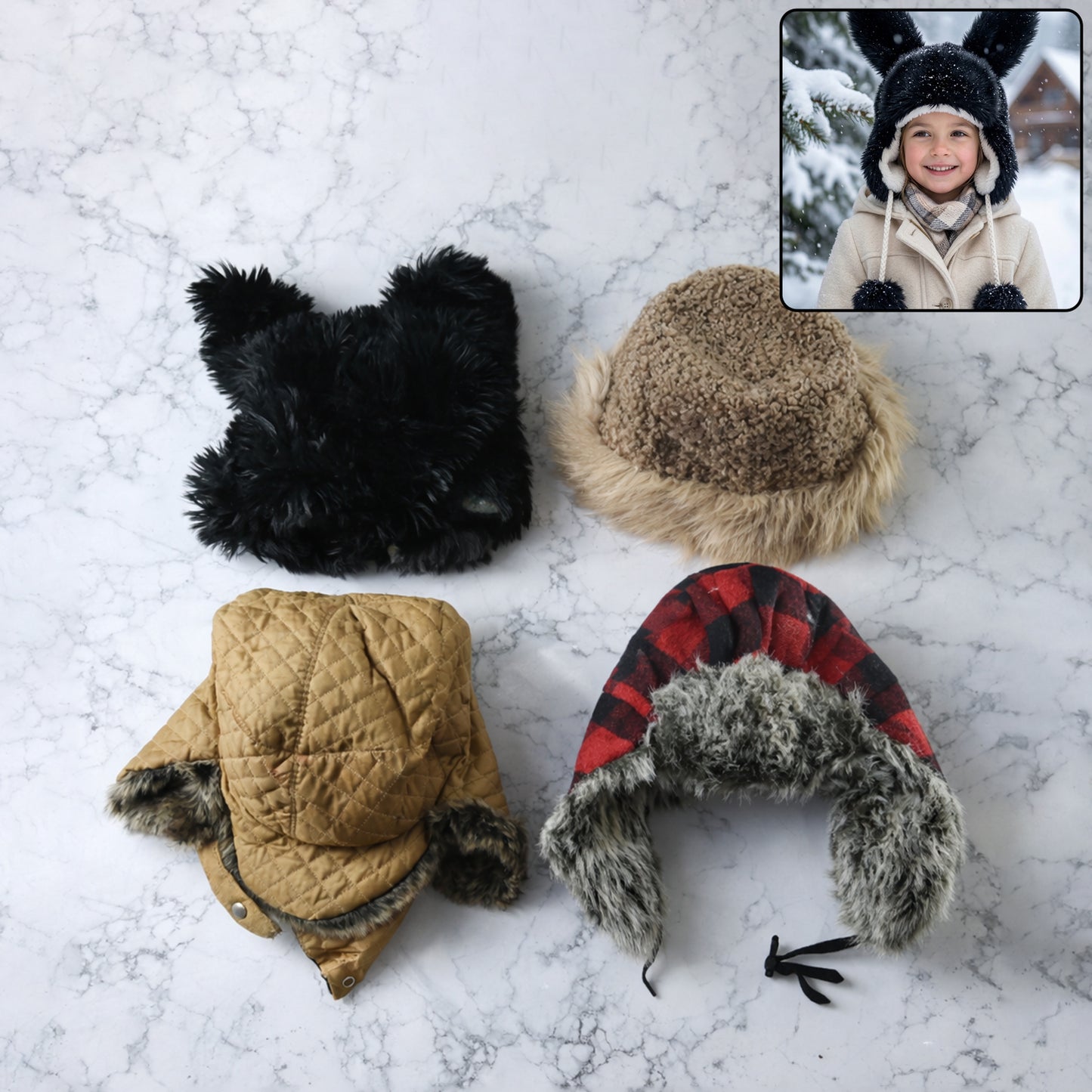 Kids winter cap without SKU label