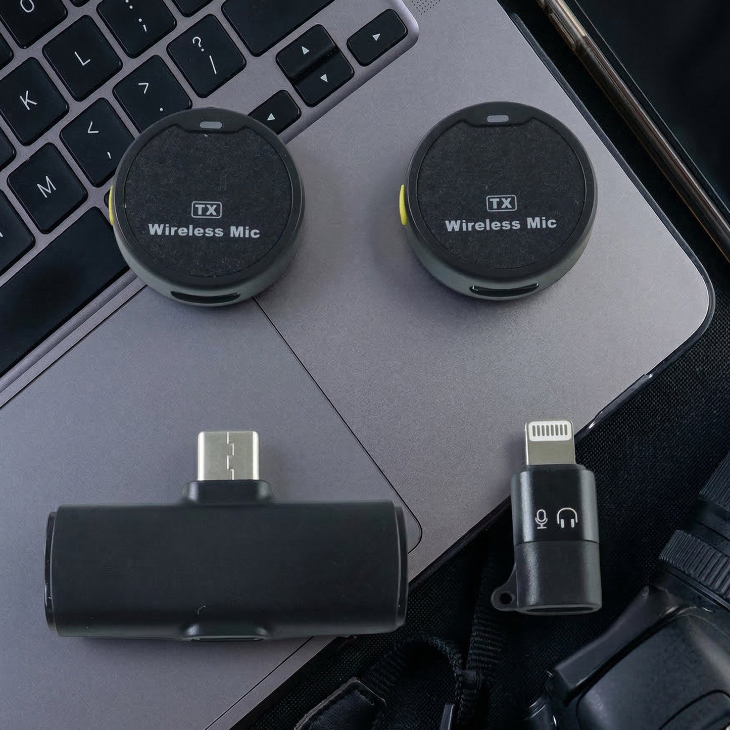 clip on dual microphone system for recording