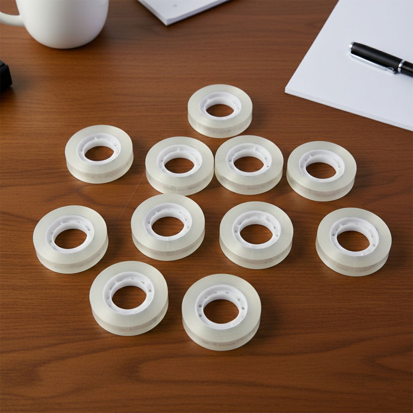 Clear Transparent Tape 33x12 mm Strong Adhesive Office Tape (Pack of 12)