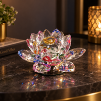 Crystal Lotus Showpiece for Home Decor, Tabletop Decoration & Gifting (big)