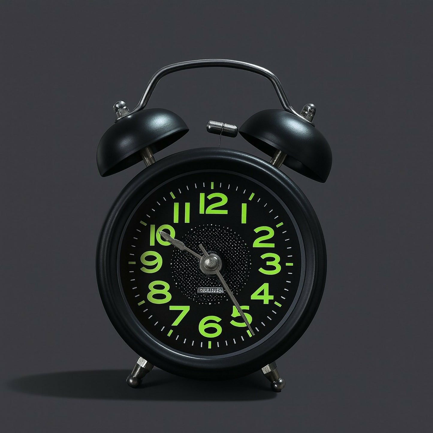 Black Vintage Twin Bell Analog Alarm Clock for Bedside & Study Table