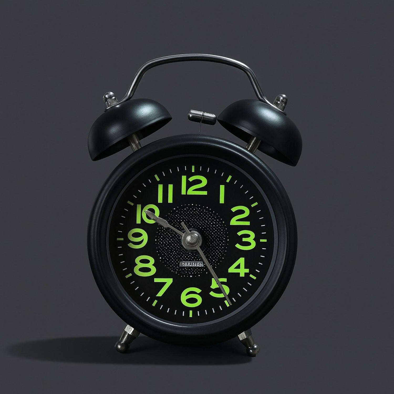 Black Vintage Twin Bell Analog Alarm Clock for Bedside & Study Table