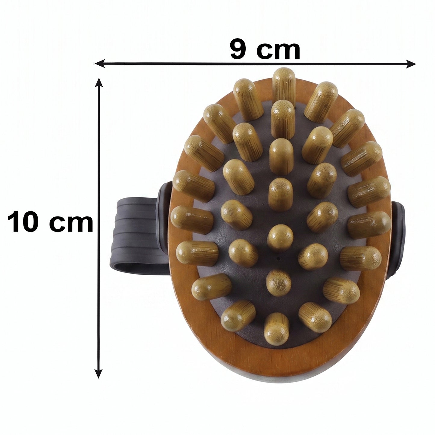 Handheld Wooden Anti Cellulite Body Massager Brush with Strap (1 Pc)