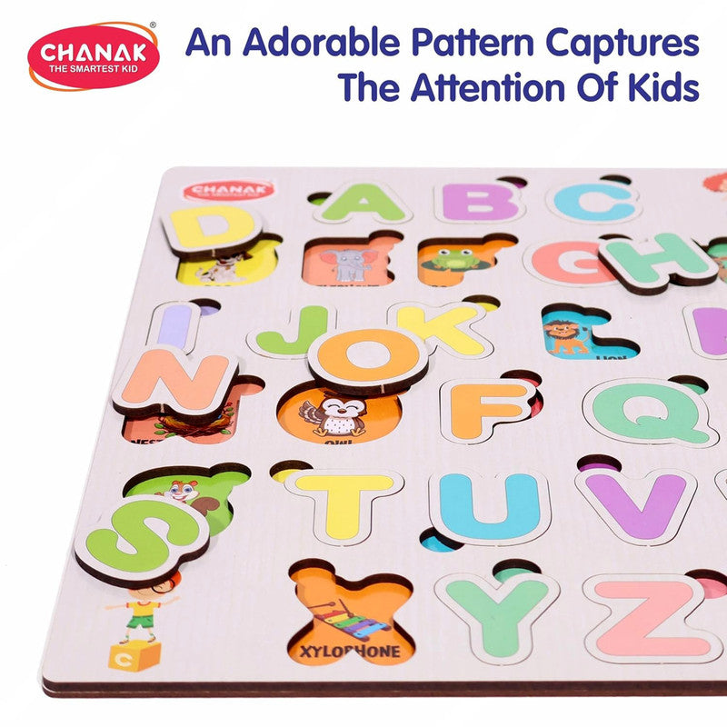 Aditi Wooden Alphabet Puzzle Board – Colorful A–Z Learning Toy for Kids