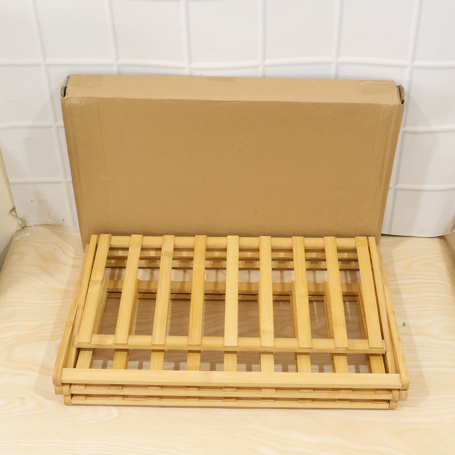 3 Layer Foldable Bamboo Shoe Rack Multi-Purpose Storage Shelf (1 Set)