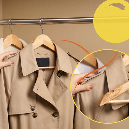 Premium Wooden Cloth Hanger Garment Coat Hanger with Bar for Wardrobe (1 Pc)