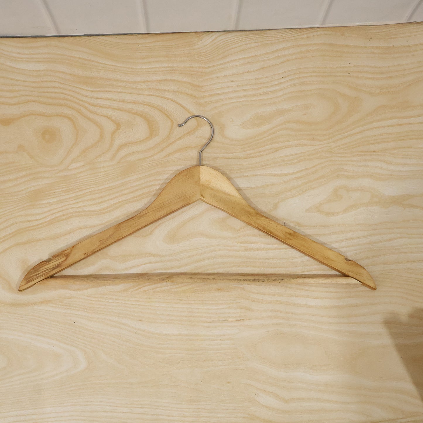 Premium Wooden Cloth Hanger Garment Coat Hanger with Bar for Wardrobe (1 Pc)