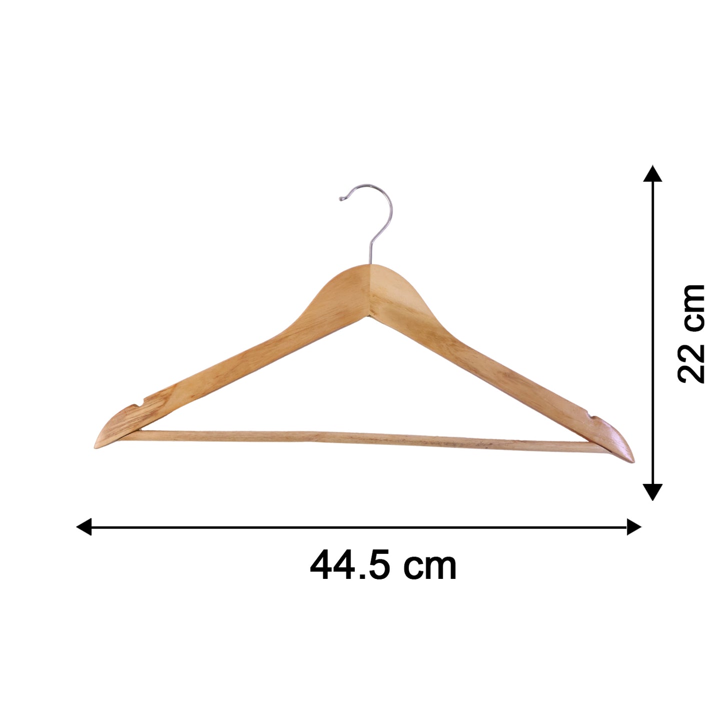 Premium Wooden Cloth Hanger Garment Coat Hanger with Bar for Wardrobe (1 Pc)