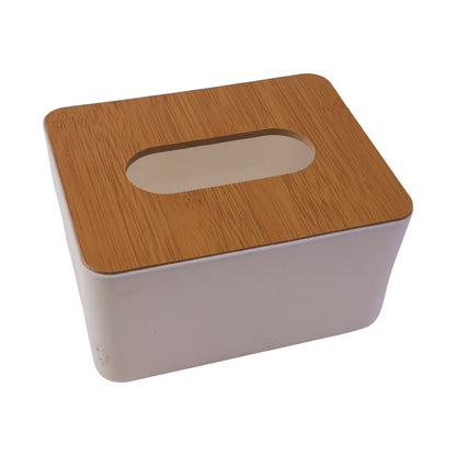 Bamboo Tissue Box Holder - Rectangular Paper Towel Dispenser