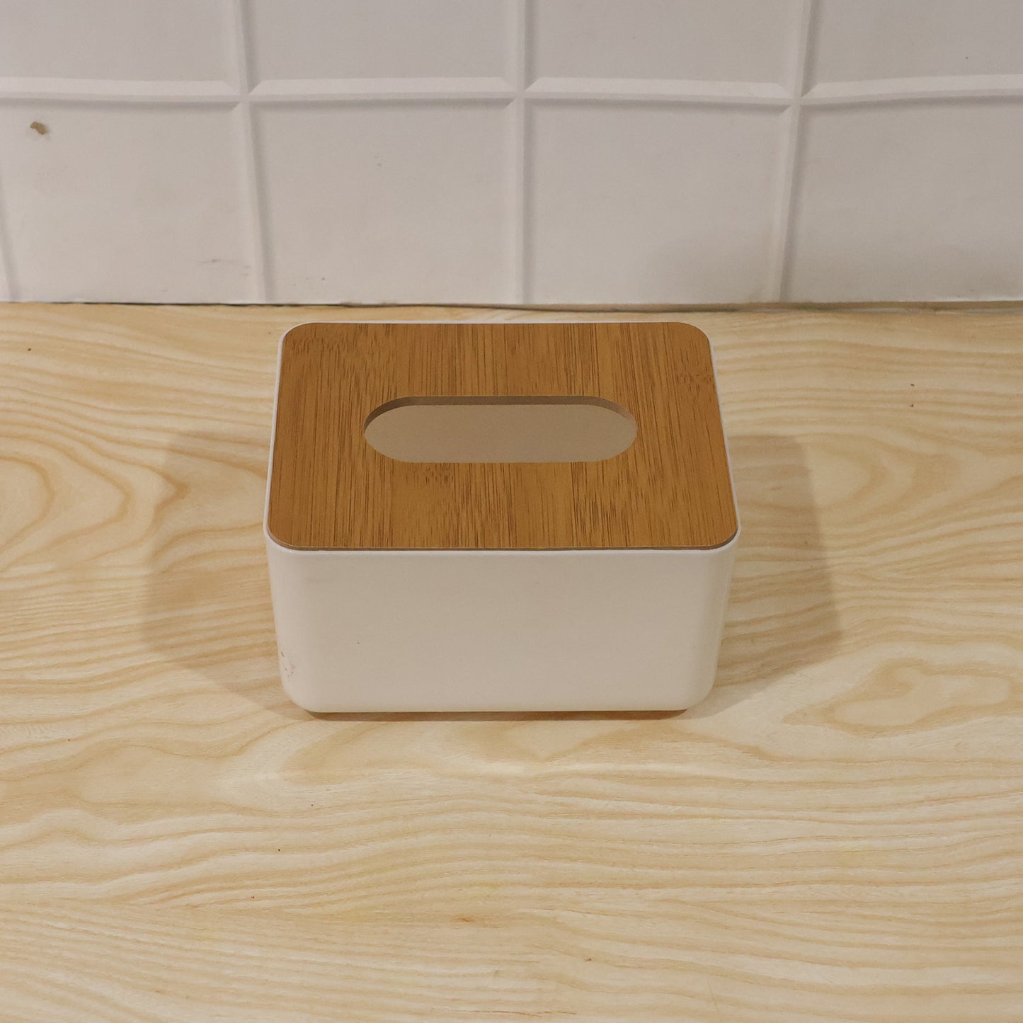Bamboo Tissue Box Holder - Rectangular Paper Towel Dispenser