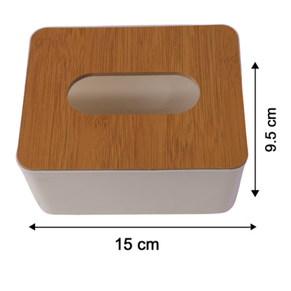 Bamboo Tissue Box Holder - Rectangular Paper Towel Dispenser