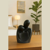 Abstract Black Couple Embracing Sculpture Showpiece for Home Decor Gift