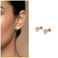 Rose Gold Plated Flower Stud Earrings – Sparkling Elegance