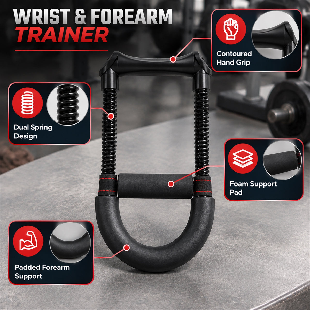 Hand Wrist Forearm Exerciser Spring Grip Strengthener for Hand and Finger Exercise (1 Pc)