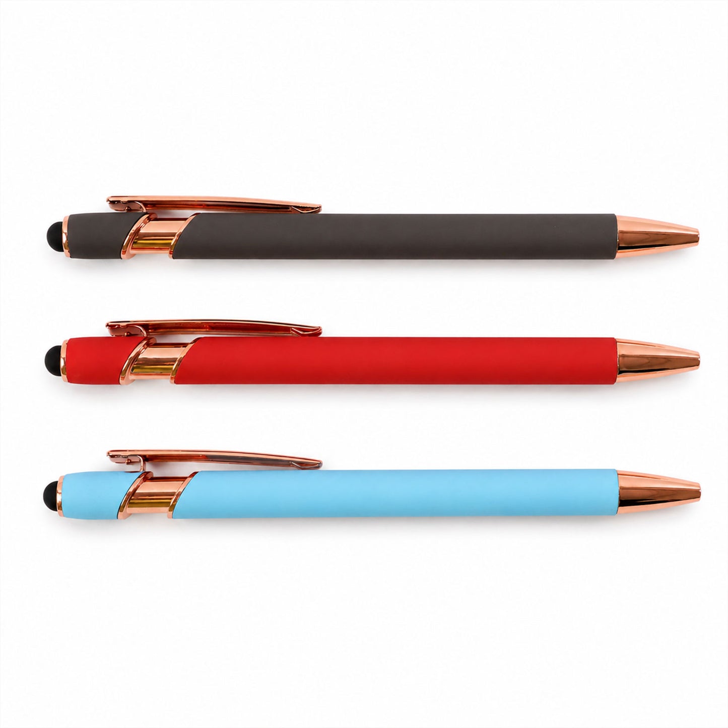 Set of vibrant colored ballpoint pens
