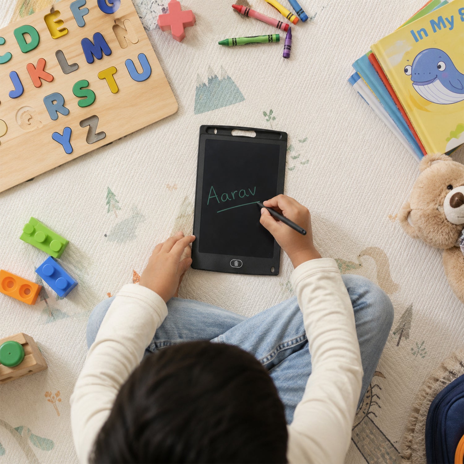 LCD Writing Tablet with Stylus Pen for Kids Drawing and Learning (1 Pc)