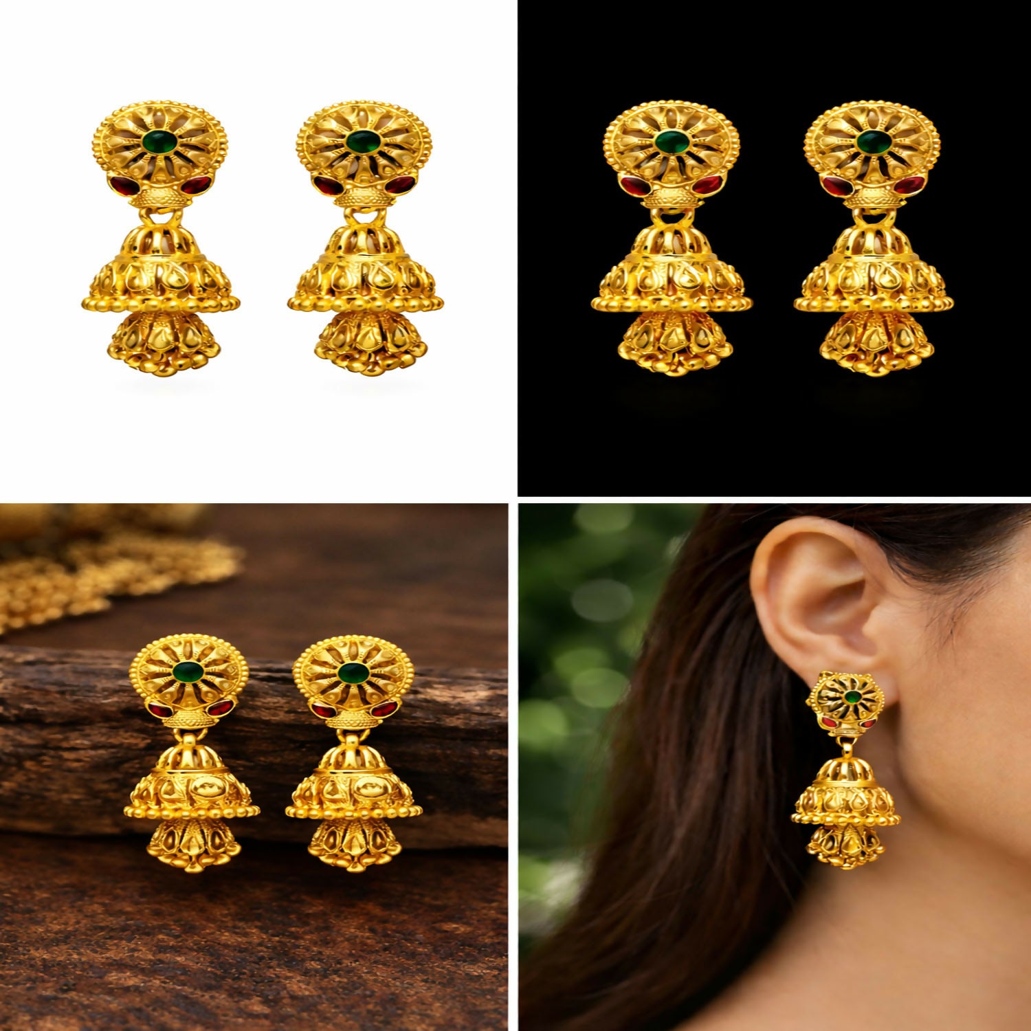 Traditional Gold Plated Jhumka Earrings for Women