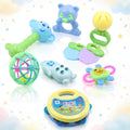 8-Piece Baby Rattle and Teether Toy Set – Colorful Infant Sensory Toys for Newborns