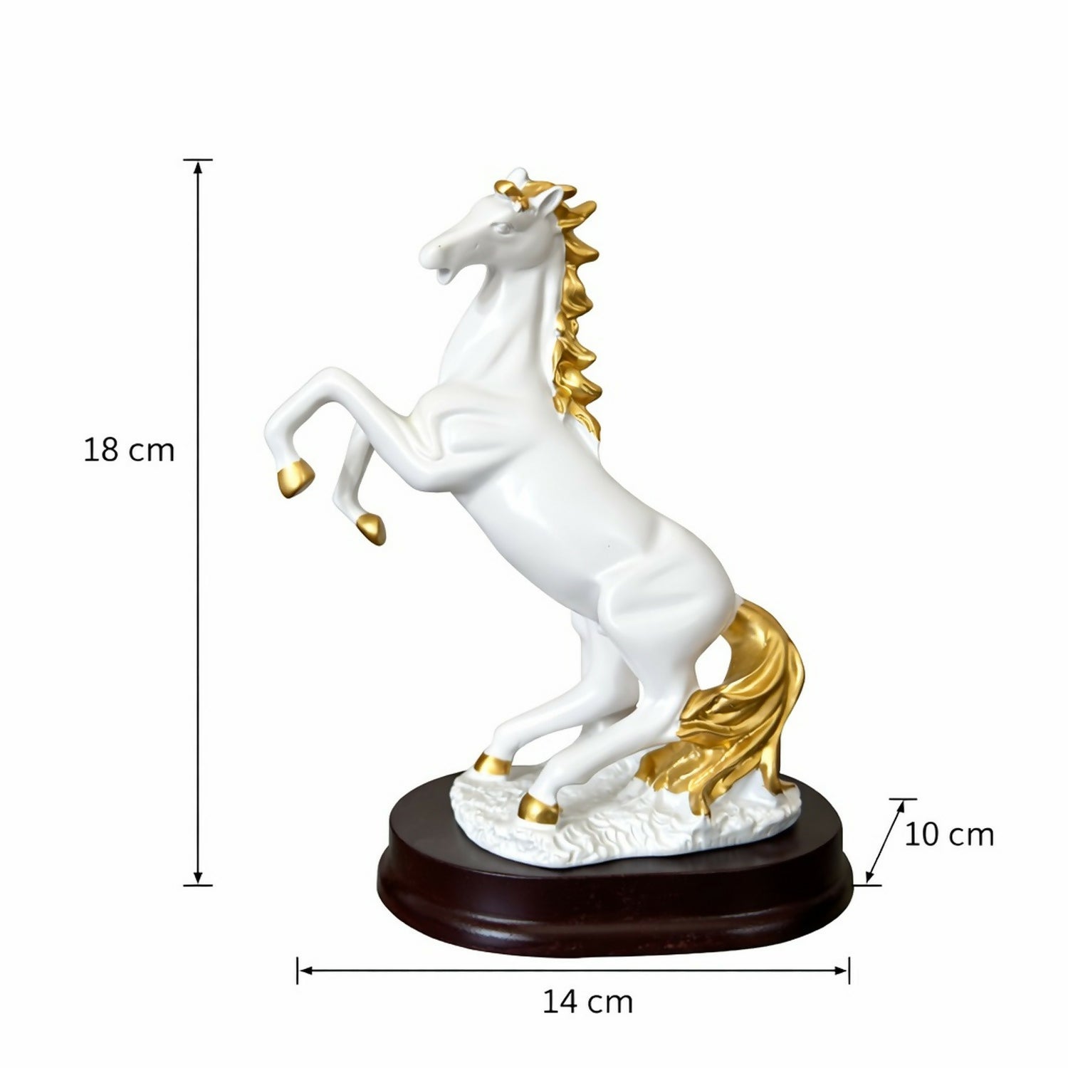 Rearing Horse Decorative Showpiece with Metallic Accents for Home & Office Decor