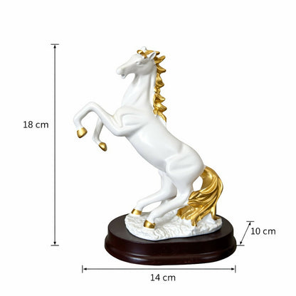 Rearing Horse Decorative Showpiece with Metallic Accents for Home & Office Decor